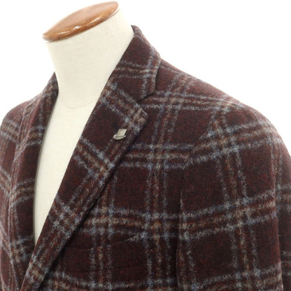 【中古】タリアトーレ TAGLIATORE アルパカナイロン チェック 2B テーラードジャケット レッドxブラック【 46 】【 状態ランクB 】【 メンズ 】