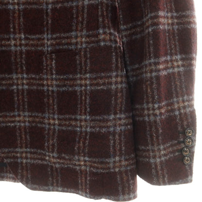 【中古】タリアトーレ TAGLIATORE アルパカナイロン チェック 2B テーラードジャケット レッドxブラック【 46 】【 状態ランクB 】【 メンズ 】