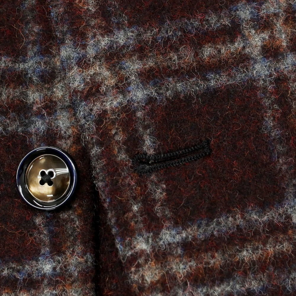 【中古】タリアトーレ TAGLIATORE アルパカナイロン チェック 2B テーラードジャケット レッドxブラック【 46 】【 状態ランクB 】【 メンズ 】