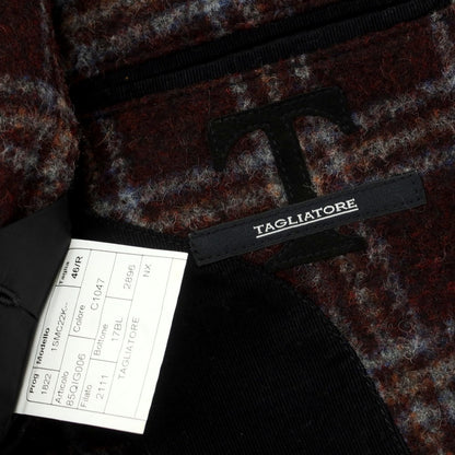 【中古】タリアトーレ TAGLIATORE アルパカナイロン チェック 2B テーラードジャケット レッドxブラック【 46 】【 状態ランクB 】【 メンズ 】