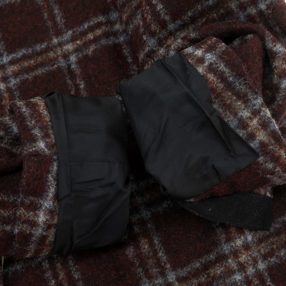 【中古】タリアトーレ TAGLIATORE アルパカナイロン チェック 2B テーラードジャケット レッドxブラック【 46 】【 状態ランクB 】【 メンズ 】