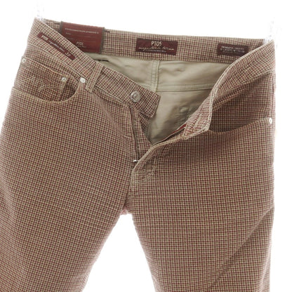 【中古】ピーティーゼロチンクエ PT05 TORINO ストレッチ コットン ハウンドトゥースチェック 5ポケットパンツ ベージュxワイン×オリーブ【 32 】【 状態ランクC 】【 メンズ 】
