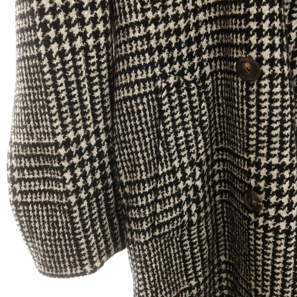 【中古】スティレ ラティーノ STILE LATINO ウールアルパカ チェック トレンチコート ブラックxホワイト【 48 】【 状態ランクB 】【 メンズ 】