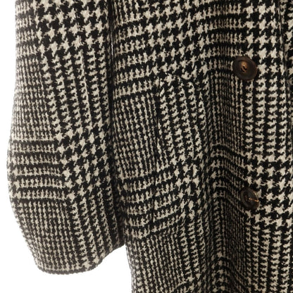 【中古】スティレ ラティーノ STILE LATINO ウールアルパカ チェック トレンチコート ブラックxホワイト【 48 】【 状態ランクB 】【 メンズ 】