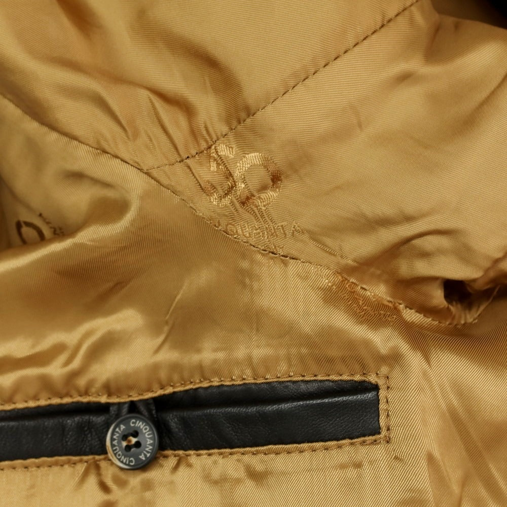 【中古】チンクアンタ Cinquanta ラムレザー ライダースジャケット ブラック【 48 】【 状態ランクB 】【 メンズ 】