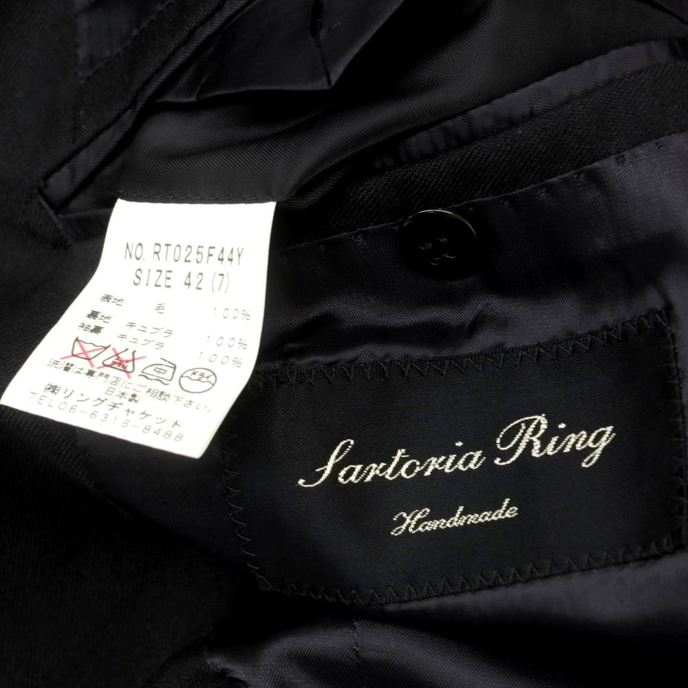 【中古】サルトリア リング Sartoria Ring ウール 3つボタンスーツ ブラック【 42 】【 状態ランクC 】【 メンズ 】