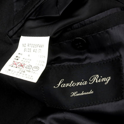 【中古】サルトリア リング Sartoria Ring ウール 3つボタンスーツ ブラック【 42 】【 状態ランクC 】【 メンズ 】