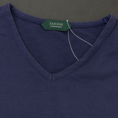 【中古】ザノーネ ZANONE アイスコットン Vネック 半袖Tシャツ ネイビー【 46 】【 状態ランクC 】【 メンズ 】