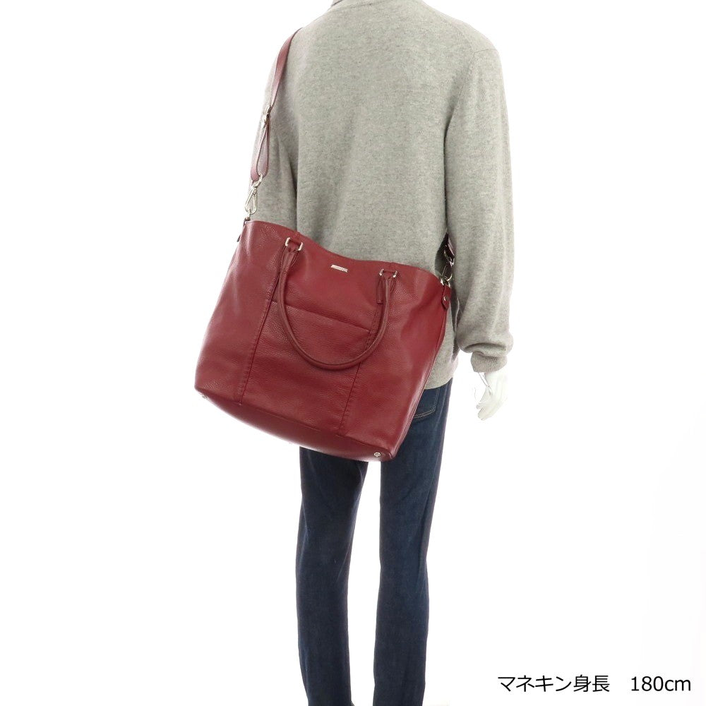 【中古】ザネラート ZANELLATO シュリンクレザー トートバッグ ダークレッド【 状態ランクC 】【 メンズ 】