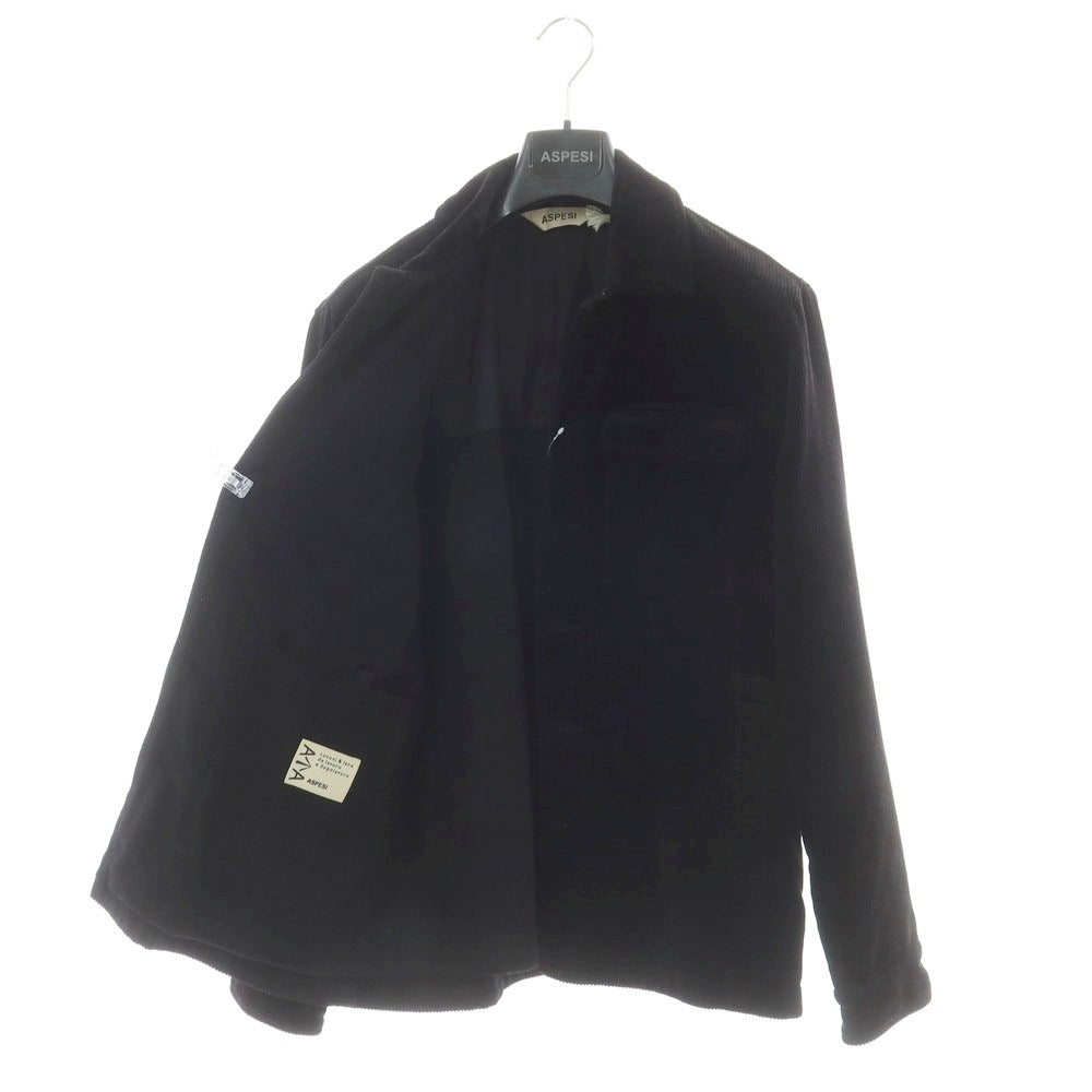 【新品】アスペジ ASPESI コーデュロイ ワークジャケット ブラック【サイズL】【 状態ランクN 】【 メンズ 】 [DPD]