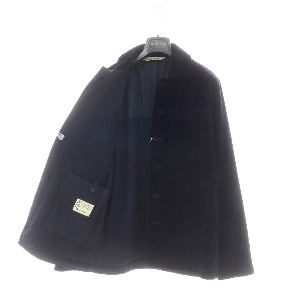 【新品】アスペジ ASPESI コーデュロイ ワークジャケット ダークネイビー【 S 】【 状態ランクN 】【 メンズ 】