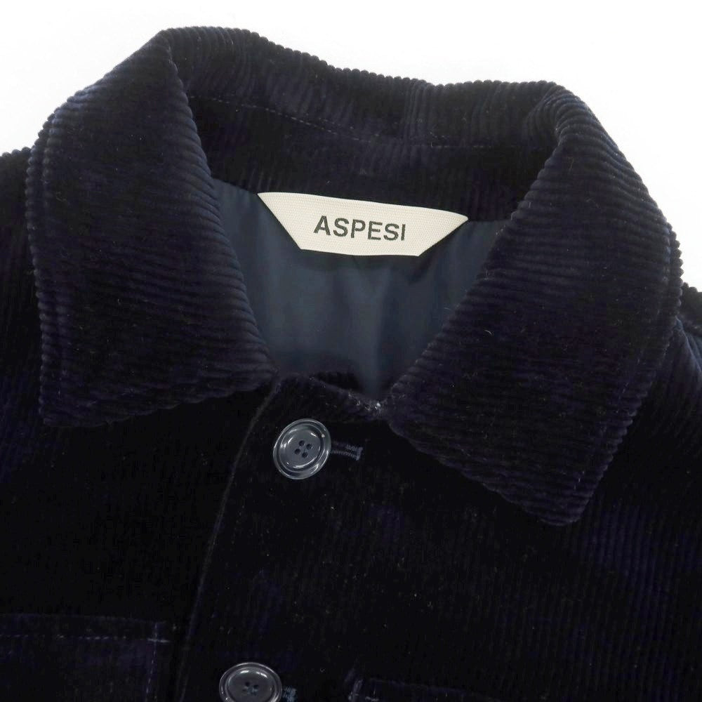 【新品】アスペジ ASPESI コーデュロイ ワークジャケット ダークネイビー【 S 】【 状態ランクN 】【 メンズ 】