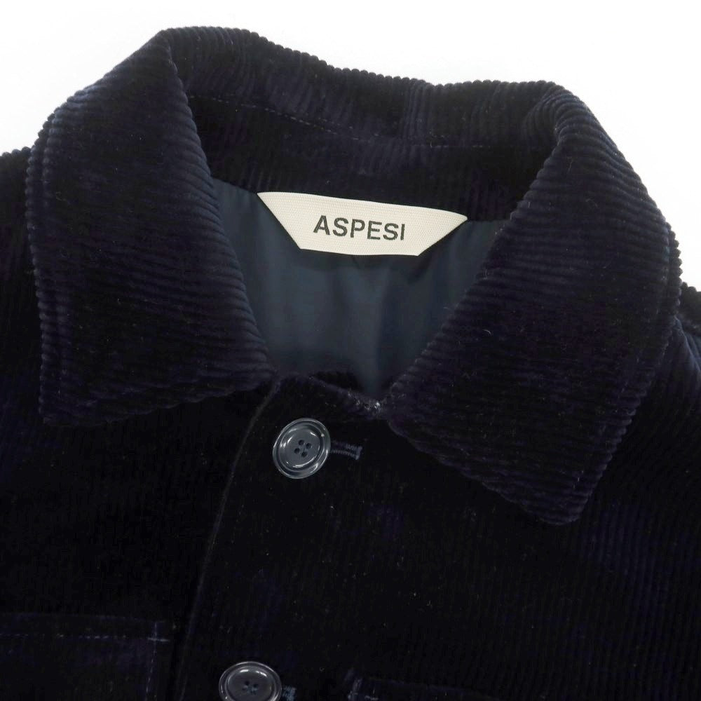 【新品】アスペジ ASPESI コーデュロイ ワークジャケット ダークネイビー【 M 】【 状態ランクN 】【 メンズ 】