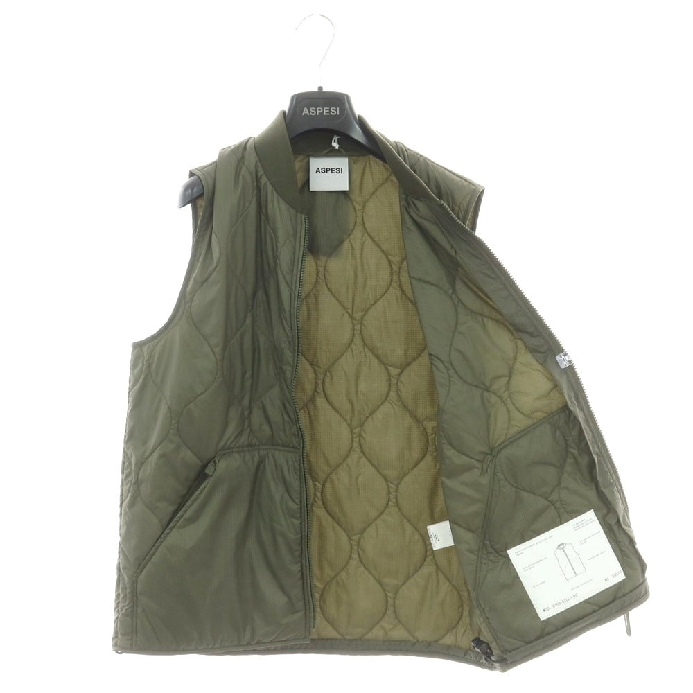 【新品】アスペジ ASPESI ナイロン 中綿ベスト オリーブ【 L 】【 状態ランクN 】【 メンズ 】