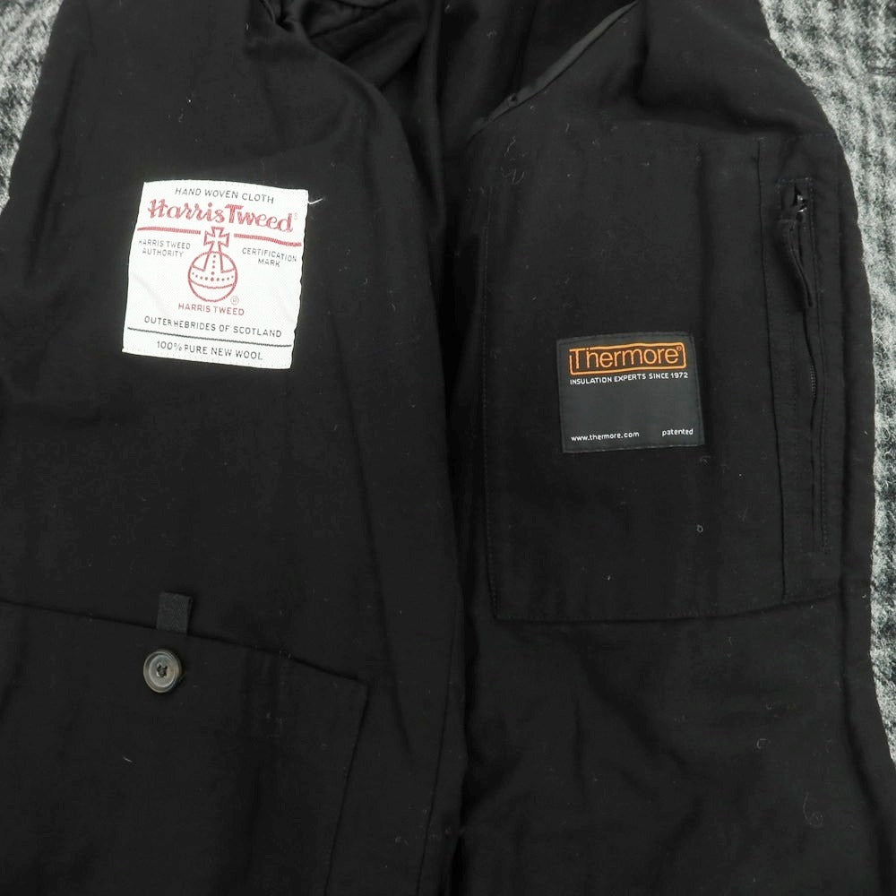 【新品】アスペジ ASPESI ウール チェック ステンカラーコート グレー系【 48 】【 状態ランクN 】【 メンズ 】