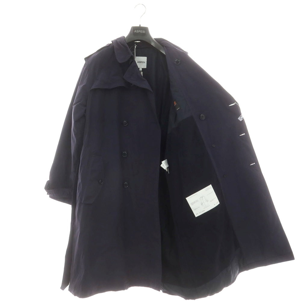 【新品】アスペジ ASPESI ナイロン 中綿 トレンチコート ネイビー【 L 】【 状態ランクN 】【 メンズ 】