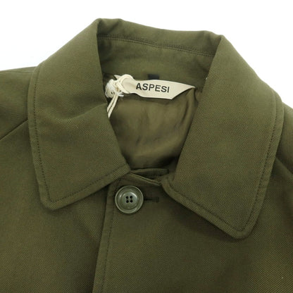 【新品】アスペジ ASPESI コットンポリエステル 中綿 ステンカラーコート オリーブ【 L 】【 状態ランクN 】【 メンズ 】