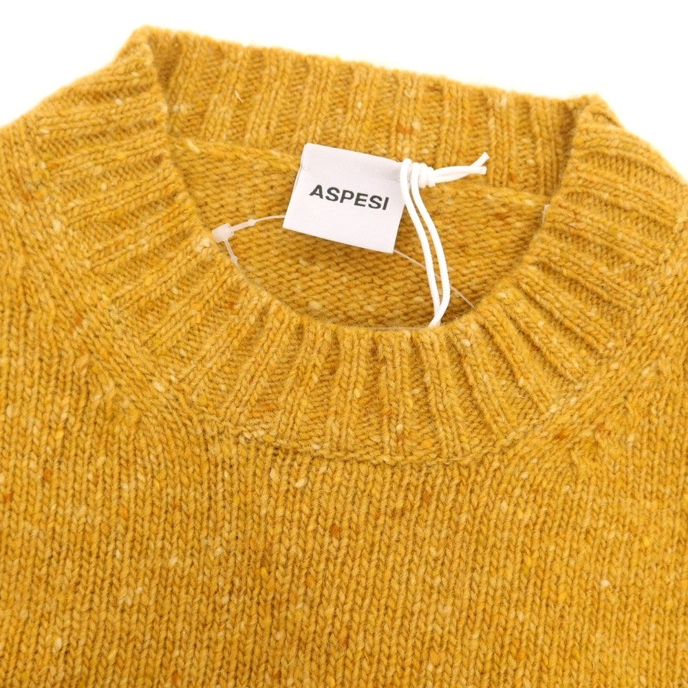 【新品】アスペジ ASPESI ウール クルーネック プルオーバーニット イエロー系【 48 】【 状態ランクN 】【 メンズ 】