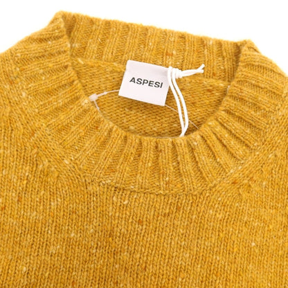 【新品】アスペジ ASPESI ウール クルーネック プルオーバーニット イエロー系【 48 】【 状態ランクN 】【 メンズ 】