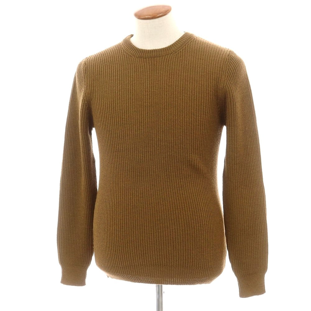 【新品】アスペジ ASPESI ウール リブ クルーネック プルオーバーニット ブラウン【 48 】【 状態ランクN 】【 メンズ 】