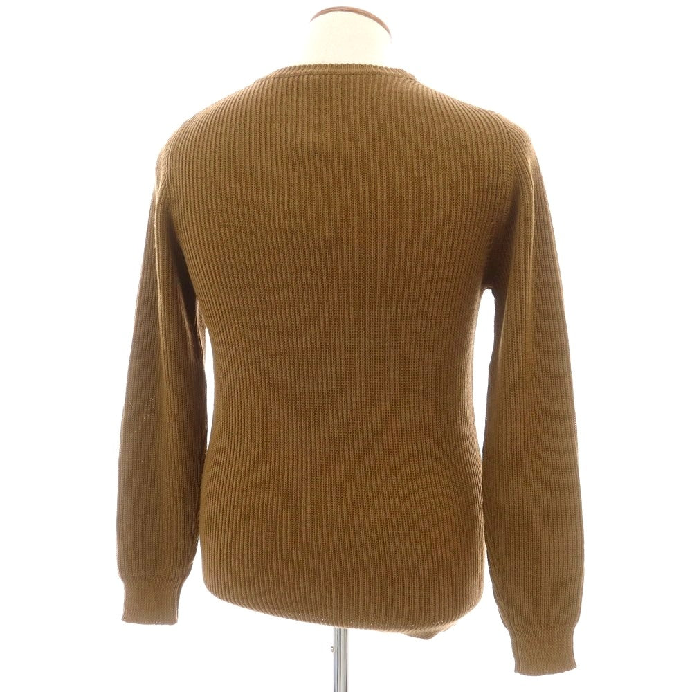 【新品】アスペジ ASPESI ウール リブ クルーネック プルオーバーニット ブラウン【 48 】【 状態ランクN 】【 メンズ 】