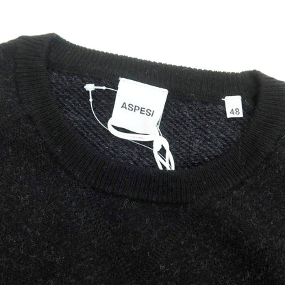 【新品】アスペジ ASPESI ウール クルーネック プルオーバーニット ブラック【 48 】【 状態ランクN 】【 メンズ 】