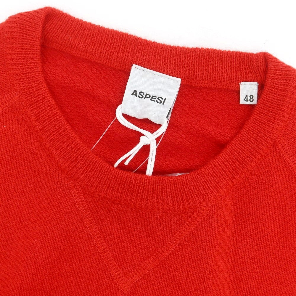 【新品】アスペジ ASPESI ウール クルーネック プルオーバーニット レッド【 48 】【 状態ランクN 】【 メンズ 】
