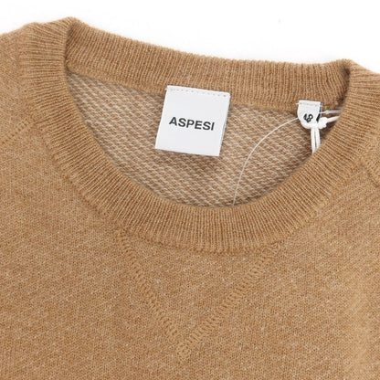 【新品】アスペジ ASPESI ウール クルーネック プルオーバーニット ブラウンベージュ系【 48 】【 状態ランクN 】【 メンズ 】