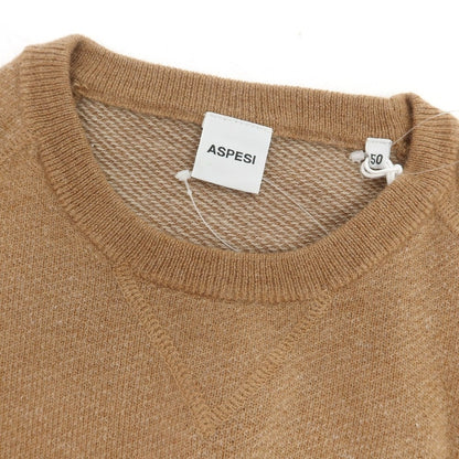 【新品】アスペジ ASPESI ウール クルーネック プルオーバーニット ブラウンベージュ系【 50 】【 状態ランクN 】【 メンズ 】