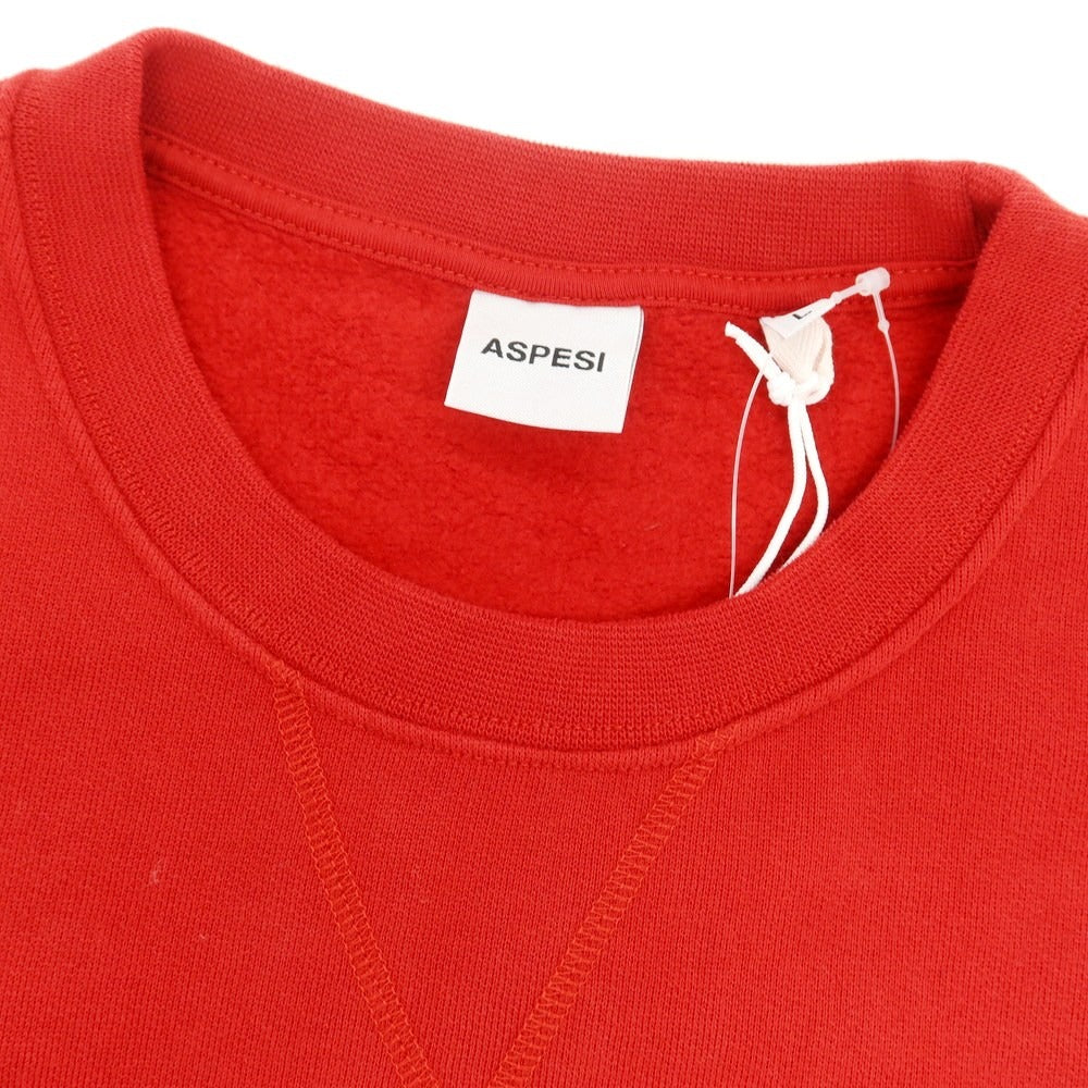 【新品】アスペジ ASPESI コットン クルーネック スウェット レッド【サイズL】【 状態ランクN 】【 メンズ 】 [EPD]