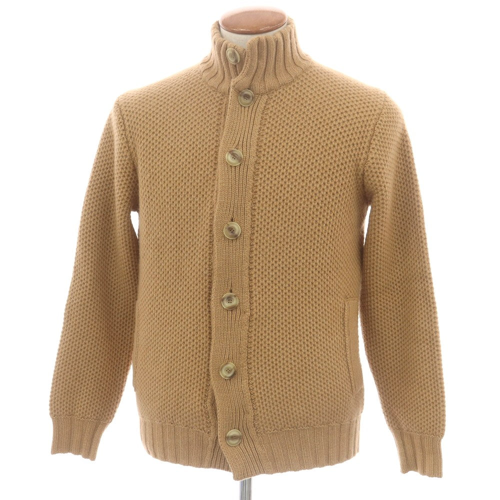 【新品】フィリッポ デ ローレンティス FILIPPO DE LAURENTIIS カシミヤ スタンドカラー ニット カーディガン キャメルベージュ系【 48 】【 状態ランクN 】【 メンズ 】