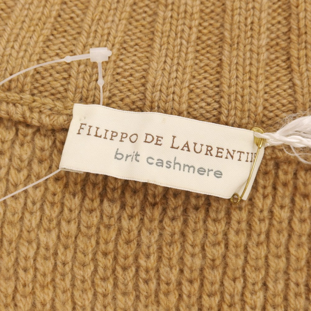 【新品】フィリッポ デ ローレンティス FILIPPO DE LAURENTIIS カシミヤ スタンドカラー ニット カーディガン キャメルベージュ系【 48 】【 状態ランクN 】【 メンズ 】