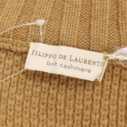 【新品】フィリッポ デ ローレンティス FILIPPO DE LAURENTIIS カシミヤ スタンドカラー ニット カーディガン キャメルベージュ系【 48 】【 状態ランクN 】【 メンズ 】