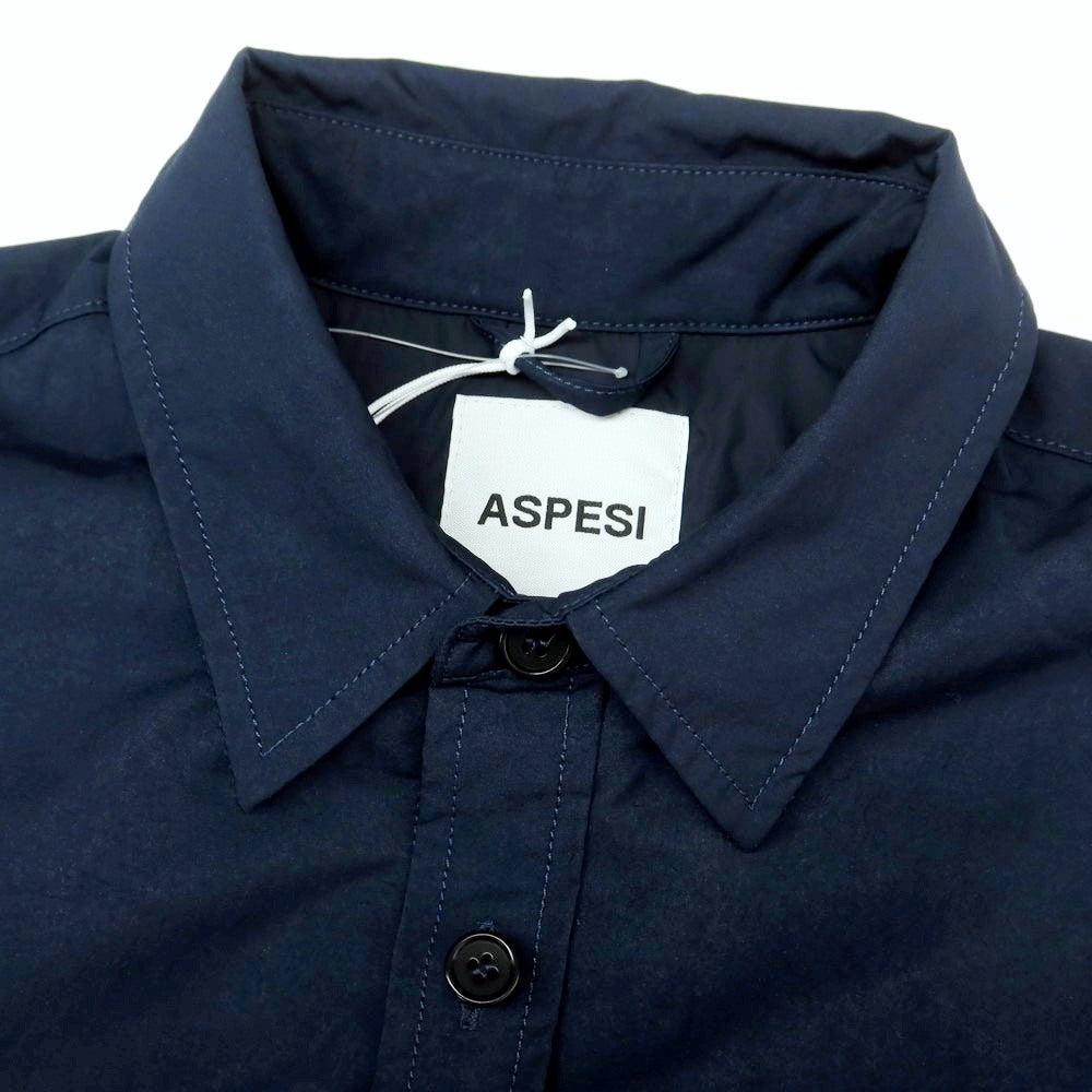 【新品】アスペジ ASPESI ポリエステルナイロン シャツブルゾン ネイビー【 S 】【 状態ランクN 】【 メンズ 】
