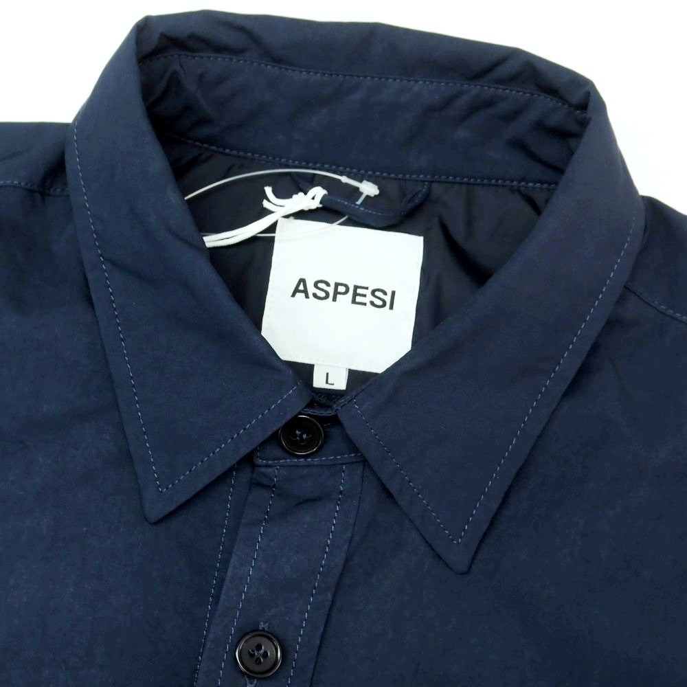 【新品】アスペジ ASPESI ポリエステルナイロン シャツブルゾン ネイビー【サイズL】【 状態ランクN 】【 メンズ 】 [EPD]