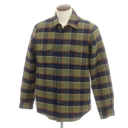 【新品】アスペジ ASPESI コットンリヨセル チェック 中綿 キルティング シャツブルゾン オリーブxネイビー【 XL 】【 状態ランクN 】【 メンズ 】