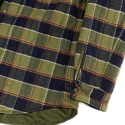 【新品】アスペジ ASPESI コットンリヨセル チェック 中綿 キルティング シャツブルゾン オリーブxネイビー【 XL 】【 状態ランクN 】【 メンズ 】
