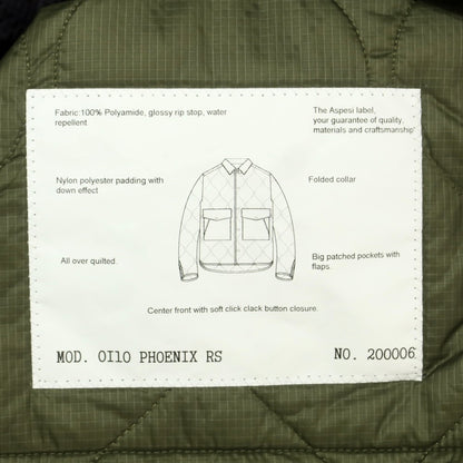 【新品】アスペジ ASPESI リップストップナイロン 中綿 キルティング シャツブルゾン ブラック【 XS 】【 状態ランクN 】【 メンズ 】