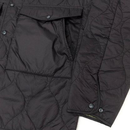 【新品】アスペジ ASPESI リップストップナイロン 中綿 キルティング シャツブルゾン ブラック【 L 】【 状態ランクN 】【 メンズ 】