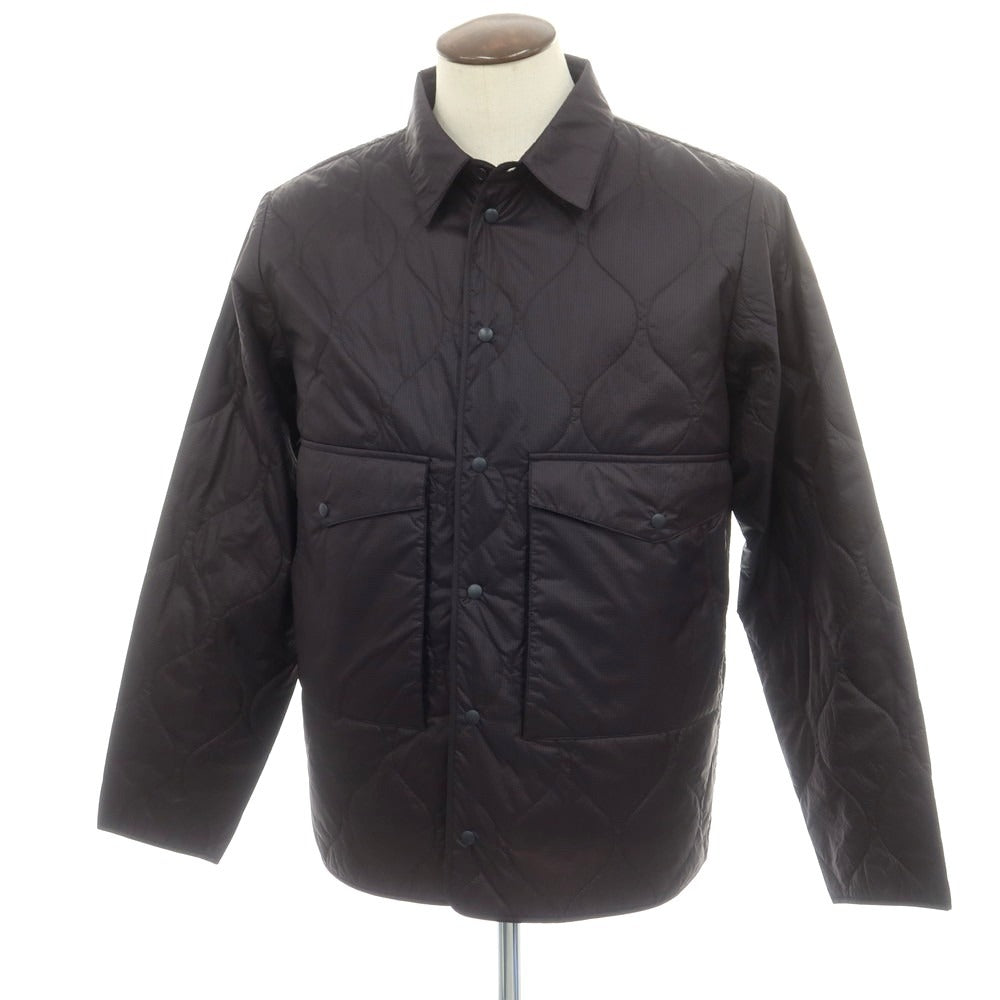 【新品】アスペジ ASPESI リップストップナイロン 中綿 キルティング シャツブルゾン ブラック【 L 】【 状態ランクN 】【 メンズ 】