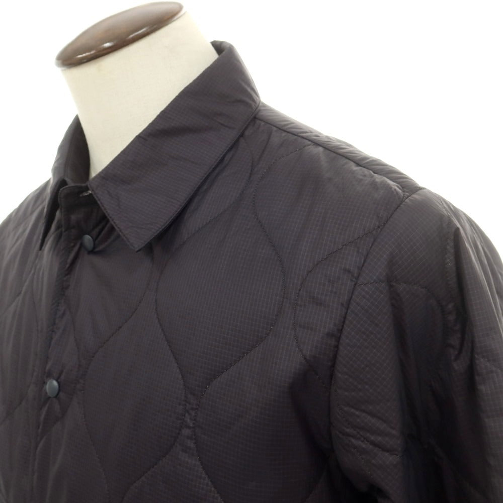 【新品】アスペジ ASPESI リップストップナイロン 中綿 キルティング シャツブルゾン ブラック【 L 】【 状態ランクN 】【 メンズ 】