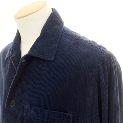 【新品】アスペジ ASPESI コットン 中太畝 コーデュロイ シャツブルゾン ネイビー【 S 】【 状態ランクN 】【 メンズ 】