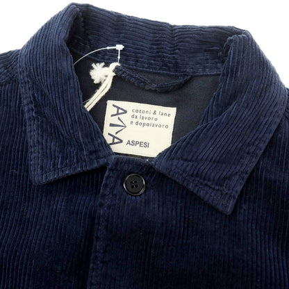 【新品】アスペジ ASPESI コットン 中太畝 コーデュロイ シャツブルゾン ネイビー【 S 】【 状態ランクN 】【 メンズ 】