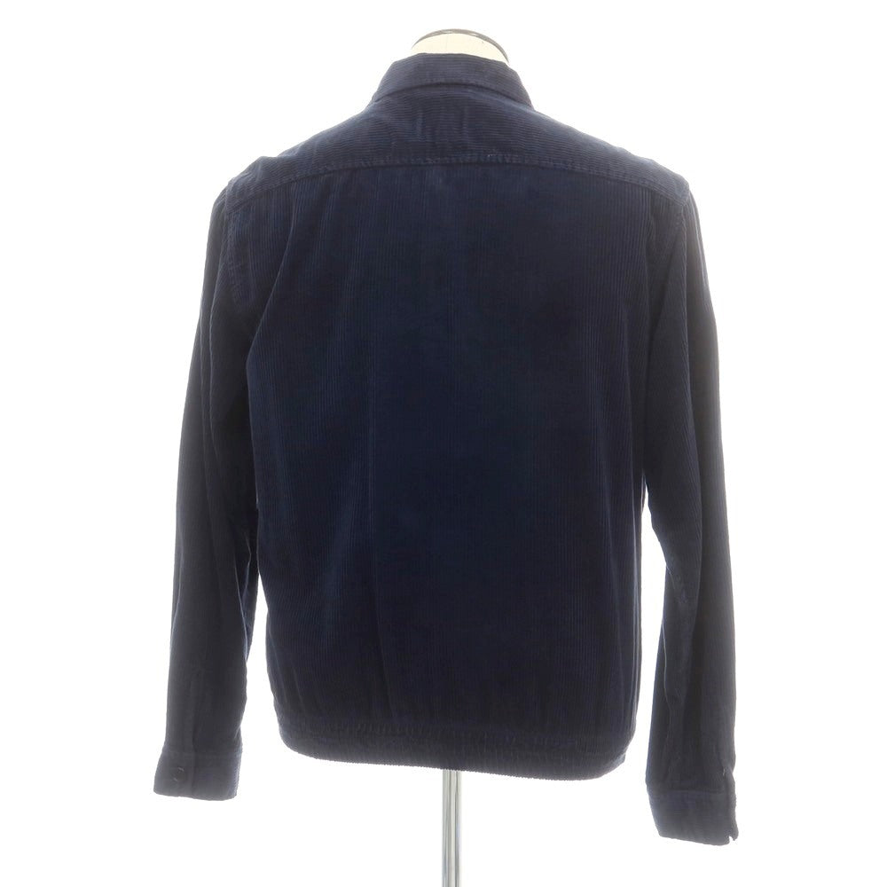 【新品】アスペジ ASPESI コットン 中太畝 コーデュロイ シャツブルゾン ネイビー【 L 】【 状態ランクN 】【 メンズ 】