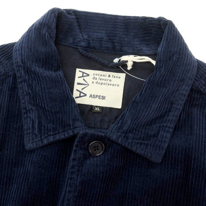 【新品】アスペジ ASPESI コットン 中太畝 コーデュロイ シャツブルゾン ネイビー【 XL 】【 状態ランクN 】【 メンズ 】
