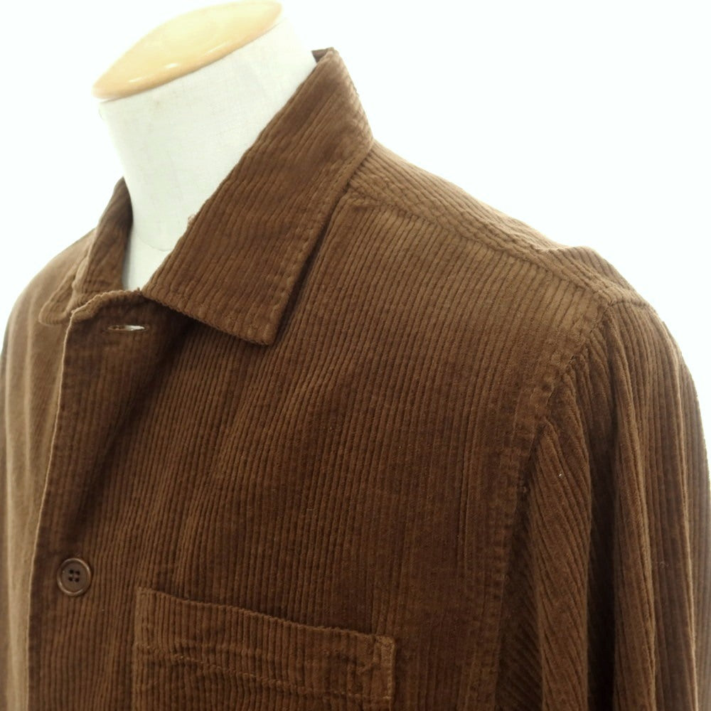 【新品】アスペジ ASPESI コットン 中太畝 コーデュロイ シャツブルゾン ブラウン【 S 】【 状態ランクN 】【 メンズ 】