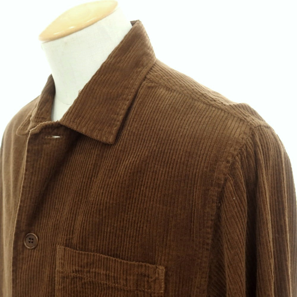 【新品】アスペジ ASPESI コットン 中太畝 コーデュロイ シャツブルゾン ブラウン【 S 】【 状態ランクN 】【 メンズ 】