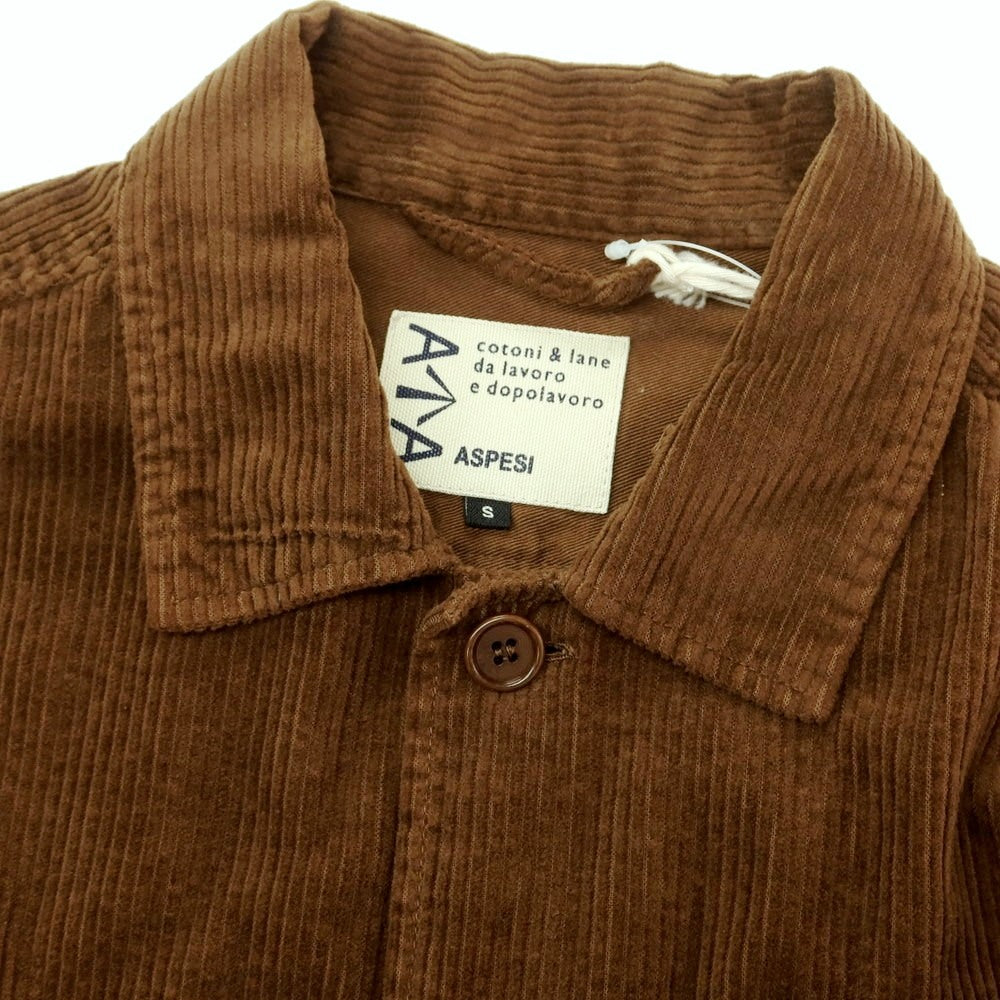 【新品】アスペジ ASPESI コットン 中太畝 コーデュロイ シャツブルゾン ブラウン【 S 】【 状態ランクN 】【 メンズ 】