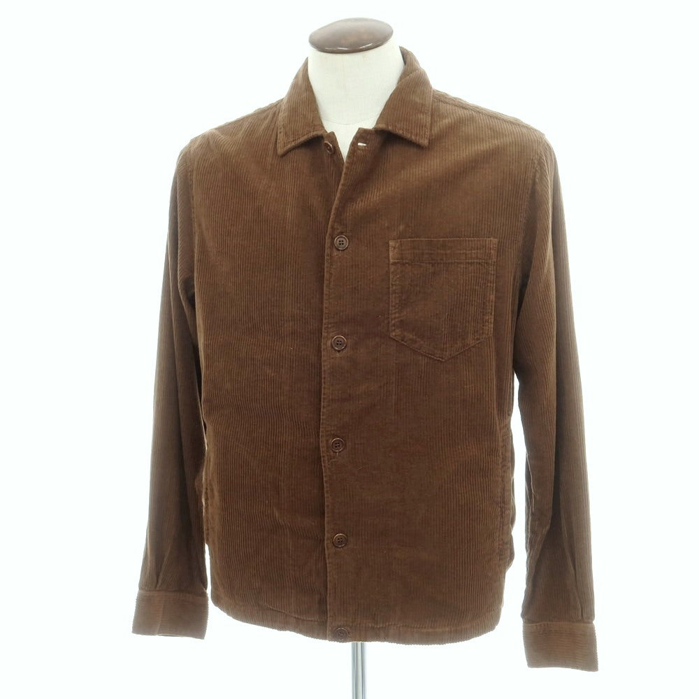【新品】アスペジ ASPESI コットン 中太畝 コーデュロイ シャツブルゾン ブラウン【 L 】【 状態ランクN 】【 メンズ 】
