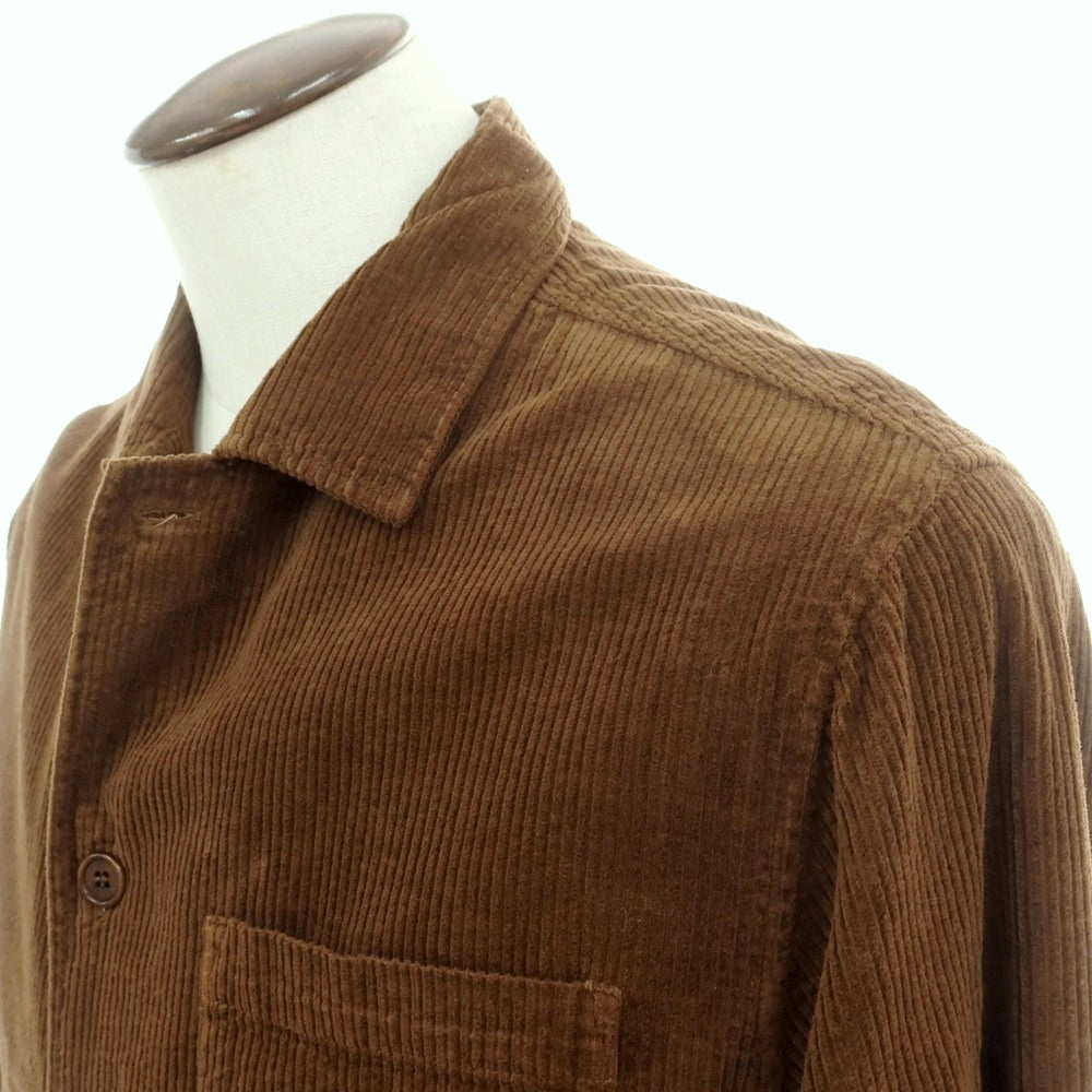 【新品】アスペジ ASPESI コットン 中太畝 コーデュロイ シャツブルゾン ブラウン【 L 】【 状態ランクN 】【 メンズ 】